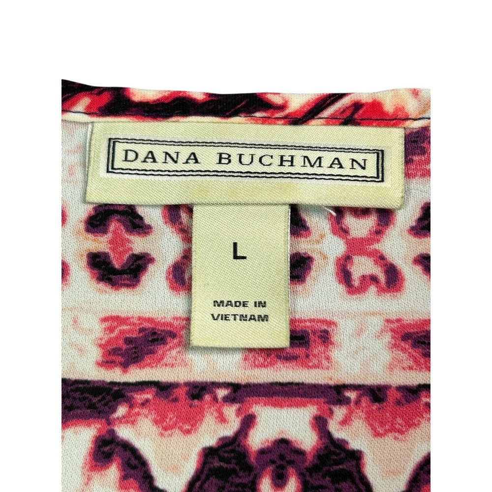 Dana Buchman Tunic Womens Sz L White Red Pink Blue Sleeveless Loose Relaxed Fit - Picture 4 of 8